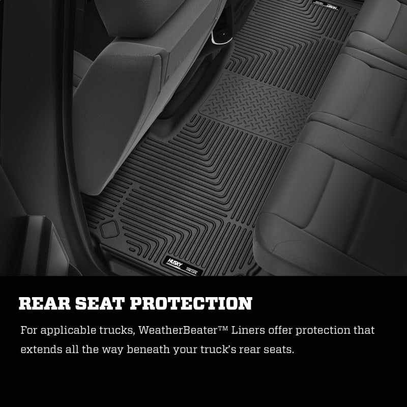 Husky Liners 2019 Ram 1500 CC WeatherBeater 2nd Seat Floor Liners Black (W/O Factory Storage Box) | husky-liners-2019-ram-1500-cc-weatherbeater-2nd-seat-floor-liners-black-w-o-factory-storage-box | Floor Mats - Rubber | Husky Liners