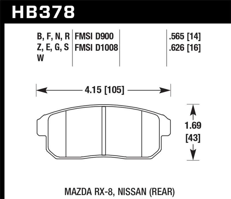Hawk 03-07 RX8 HP+ Street Rear Brake Pads (D1008) | hawk-03-07-rx8-hp-street-rear-brake-pads-d1008 | Brake Pads - Performance | Hawk Performance