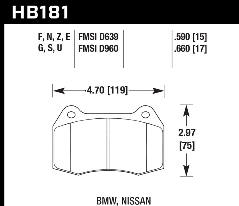 Hawk 94-97 BMW 840CI/850CI HPS Front Street Brake Pads | hawk-94-97-bmw-840ci-850ci-hps-front-street-brake-pads | Brake Pads - Performance | Hawk Performance