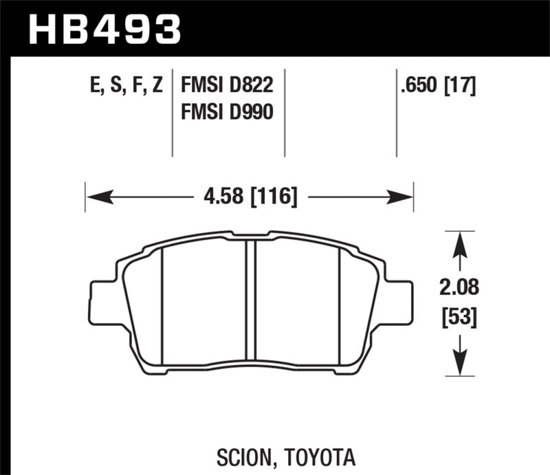 Hawk 04-07 xA/xB / 2000 MR2 Spyder D990 HPS Street Front Brake Pads | hawk-04-07-xa-xb-2000-mr2-spyder-d990-hps-street-front-brake-pads | Brake Pads - Performance | Hawk Performance
