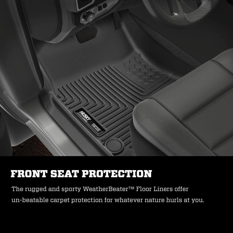 Husky Liners 2019 Ram 1500 CC WeatherBeater 2nd Seat Floor Liners Black (W/O Factory Storage Box) | husky-liners-2019-ram-1500-cc-weatherbeater-2nd-seat-floor-liners-black-w-o-factory-storage-box | Floor Mats - Rubber | Husky Liners