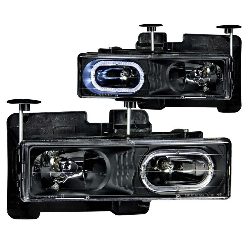 ANZO 1988-1998 Chevrolet C1500 Crystal Headlights Black w/ Halo | anzo-1988-1998-chevrolet-c1500-crystal-headlights-black-w-halo | Headlights | ANZO