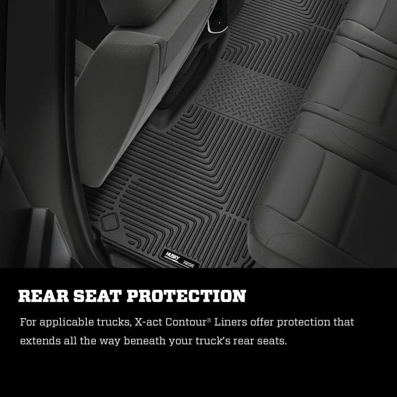 Husky Liners 2019+ Dodge Ram 1500 Crew Cab X-Act Contour Black 2nd Seat Floor Liners | husky-liners-2019-dodge-ram-1500-crew-cab-x-act-contour-black-2nd-seat-floor-liners | Floor Mats - Rubber | Husky Liners