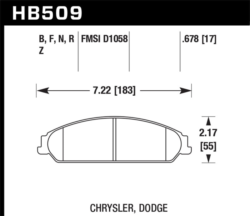 Hawk 2013-2014 Chrysler 200 (w/XR1 Brakes) HPS 5.0 Front Brake Pads | hawk-2013-2014-chrysler-200-w-xr1-brakes-hps-5-0-front-brake-pads | Brake Pads - Performance | Hawk Performance