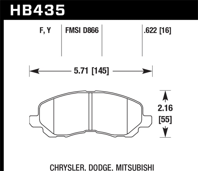 Hawk 00-05 Eclipse GT HPS Street Front Brake Pads | hawk-00-05-eclipse-gt-hps-street-front-brake-pads | Brake Pads - Performance | Hawk Performance