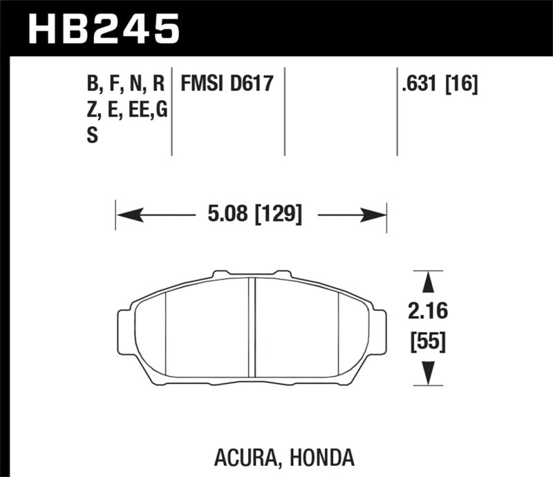 Hawk 94-01 Acura Integra (excl Type R) HPS Street Front Brake Pads | hawk-94-01-acura-integra-excl-type-r-hps-street-front-brake-pads | Brake Pads - Performance | Hawk Performance