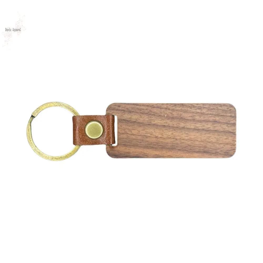 1 Sided Walnut Keychain | thebasic01