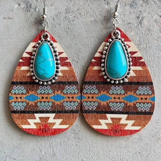 Women's Earrings Turquoise Pendant Retro Ethnic Fashion Earrings Western Bohemia | womens-earrings-turquoise-pendant-retro-ethnic-fashion-earrings-western-bohemia | eprolo