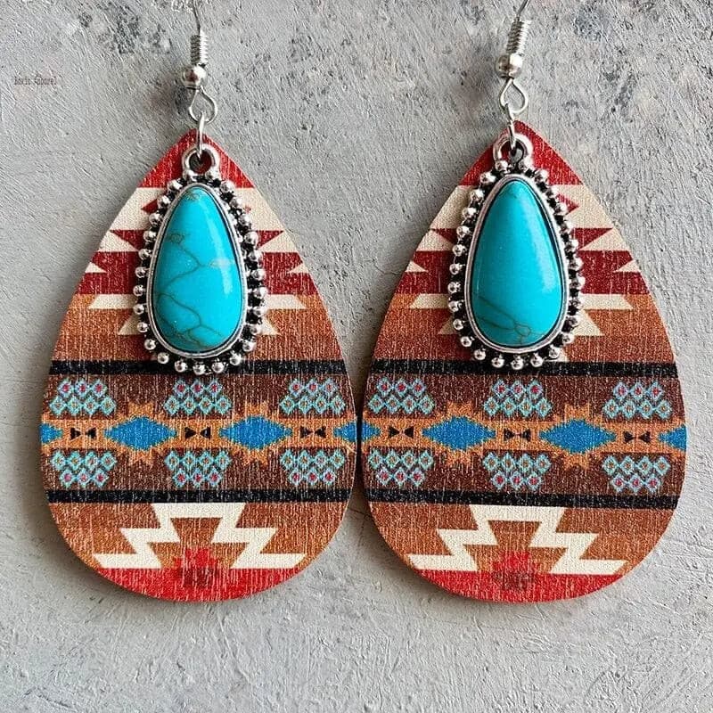 Women's Earrings Turquoise Pendant Retro Ethnic Fashion Earrings Western Bohemia | womens-earrings-turquoise-pendant-retro-ethnic-fashion-earrings-western-bohemia | eprolo