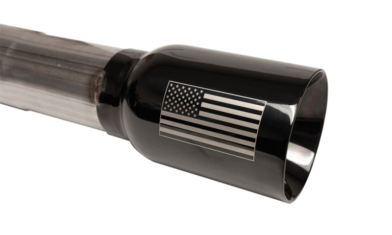 Corsa 07-18 Jeep Wrangler JKU 3.6L/3.8L 2.75in Sport Cat-Back Exhaust w/ 4in American Flag BlacTips