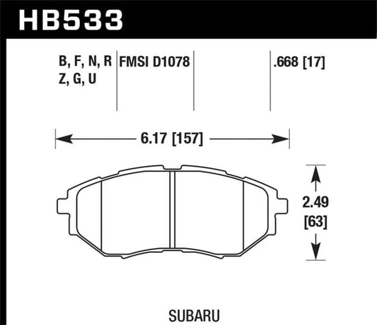 Hawk 2006-2007 Subaru B9 Tribeca Limited HPS 5.0 Front Brake Pads | hawk-2006-2007-subaru-b9-tribeca-limited-hps-5-0-front-brake-pads | Brake Pads - Performance | Hawk Performance