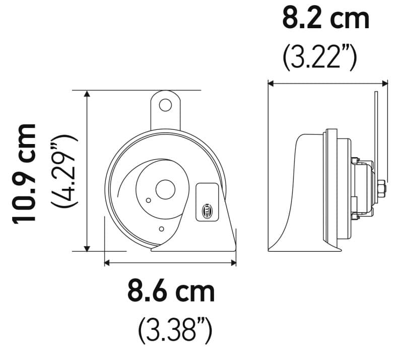 Hella 12V Twin Trumpet Horn Kit with Bracket - Toyota | hella-12v-twin-trumpet-horn-kit-with-bracket-toyota | Horns | Hella