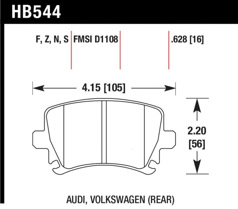 Hawk 2006-2009 Audi A3 TFSIi Quattro 2.0 HPS 5.0 Rear Brake Pads | hawk-2006-2009-audi-a3-tfsii-quattro-2-0-hps-5-0-rear-brake-pads | Brake Pads - Performance | Hawk Performance