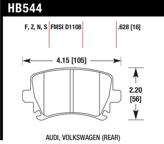 Hawk 06 Audi A6 Quattro Avant/06-09 A6 Quattro HT-10 Rear Brake Pads | hawk-06-audi-a6-quattro-avant-06-09-a6-quattro-ht-10-rear-brake-pads | Brake Pads - Racing | Hawk Performance