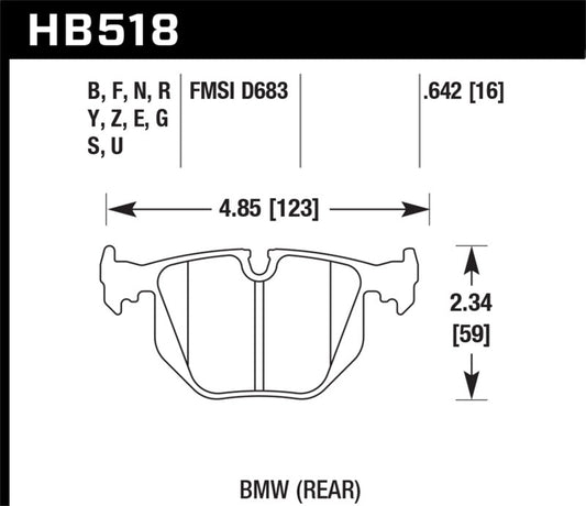 Hawk 2001-2006 BMW 330Ci HPS 5.0 Rear Brake Pads | hawk-2001-2006-bmw-330ci-hps-5-0-rear-brake-pads | Brake Pads - Performance | Hawk Performance