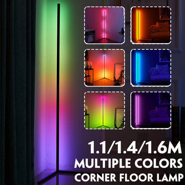 1.1/1.4/1.6M RGB Corner Floor Lamp Modern Colour Remote Minimalist LED Standing Light