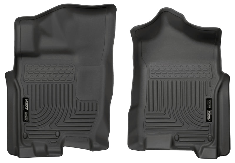 Husky Liners 2016 Nissan Titan XD Crew Cab WeatherBeater Front Row Black Floor Liners | husky-liners-2016-nissan-titan-xd-crew-cab-weatherbeater-front-row-black-floor-liners | Floor Mats - Rubber | Husky Liners