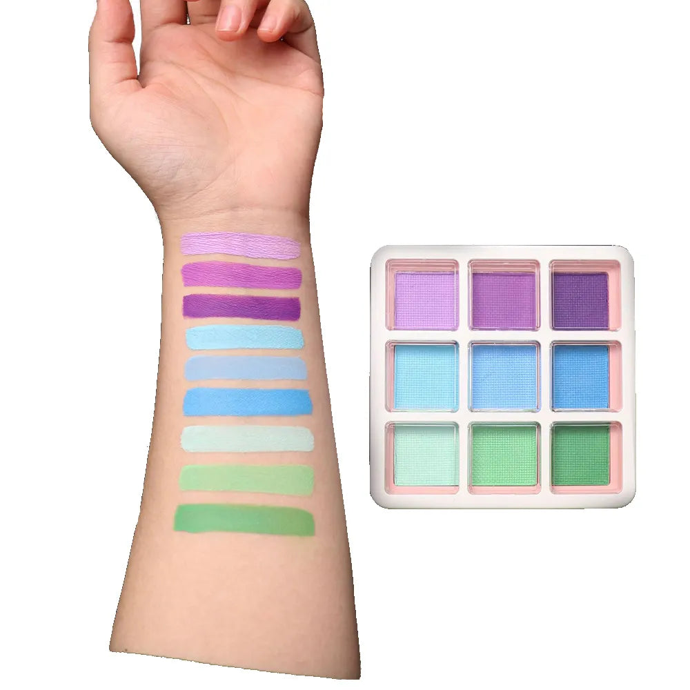 4 Styles 9 Colors Face Paint Palette Body Art Makeup Paint Drawing Pigment Flash Shine Color for Party Halloween Carnival Makeup - thebasic01