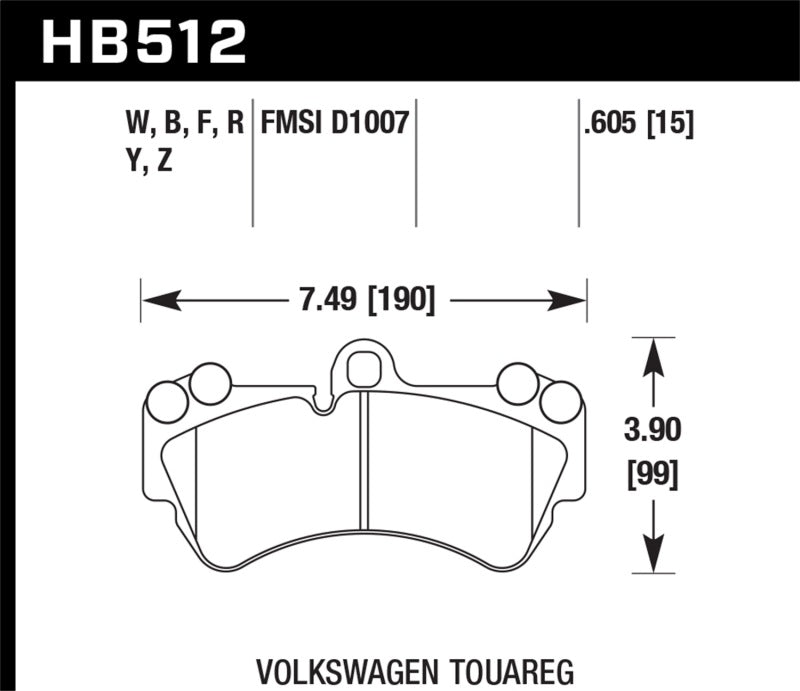 Hawk 04 Volkswagen Touareg Performance Ceramic Street Front Brake Pads | hawk-04-volkswagen-touareg-performance-ceramic-street-front-brake-pads | Brake Pads - Performance | Hawk Performance