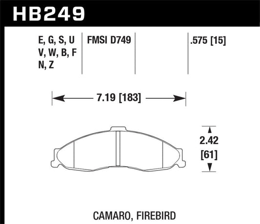 Hawk 98-02 Camaro/Firebird HP+ Street Front Brake Pads | hawk-98-02-camaro-firebird-hp-street-front-brake-pads | Brake Pads - Performance | Hawk Performance