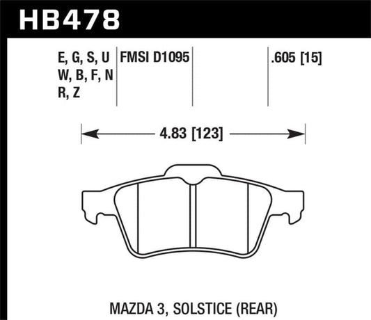 Hawk 13-14 Ford Focus ST / Mazda/ Volvo HPS Street Rear Brake Pads | hawk-13-14-ford-focus-st-mazda-volvo-hps-street-rear-brake-pads | Brake Pads - Performance | Hawk Performance