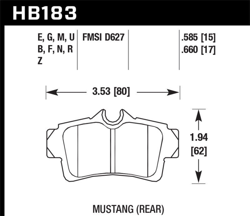 Hawk 01 Ford Mustang Bullitt / 94, 96-99, 01, 03-04 Cobra / 03-04 Mach 1 DTC-60 Race Rear Brake Pads | hawk-01-ford-mustang-bullitt-94-96-99-01-03-04-cobra-03-04-mach-1-dtc-60-race-rear-brake-pads | Brake Pads - Racing | Hawk Performance