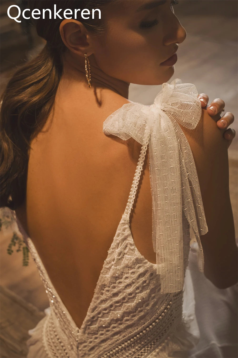 Spaghetti Straps Wedding Dress Boho