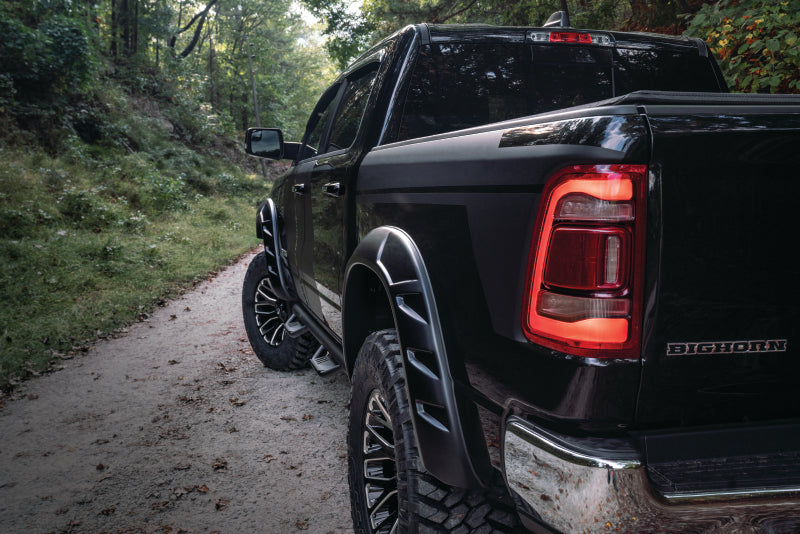 Bushwacker 19-22 Ram 1500 (Excl. Rebel/TRX) 76.3 & 67.4in Bed DRT Style Flares 4pc  - Blk / Smooth | bushwacker-19-22-ram-1500-excl-rebel-trx-76-3-67-4in-bed-drt-style-flares-4pc-blk-smooth | Fender Flares | Bushwacker