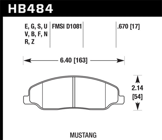 Hawk 05-10 Ford Mustang GT & V6 / 07-08 Shelby GT HP+ Street Front Brake Pads | hawk-05-10-ford-mustang-gt-v6-07-08-shelby-gt-hp-street-front-brake-pads | Brake Pads - Performance | Hawk Performance