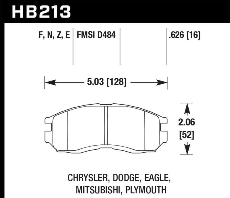 Hawk Chrysler / Dodge / Eagle / Mitsubishi / Plymouth Blue 9012 Race Front Brake Pads | hawk-chrysler-dodge-eagle-mitsubishi-plymouth-blue-9012-race-front-brake-pads | Brake Pads - Racing | Hawk Performance