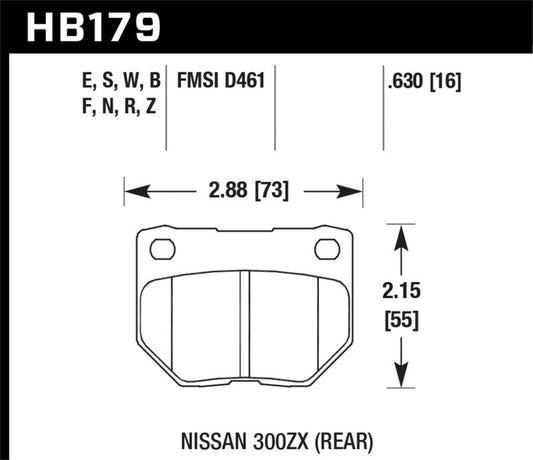 Hawk 2/1989-1996 Nissan 300ZX Base (Excl. Turbo) HPS 5.0 Rear Brake Pads | hawk-2-1989-1996-nissan-300zx-base-excl-turbo-hps-5-0-rear-brake-pads | Brake Pads - Performance | Hawk Performance