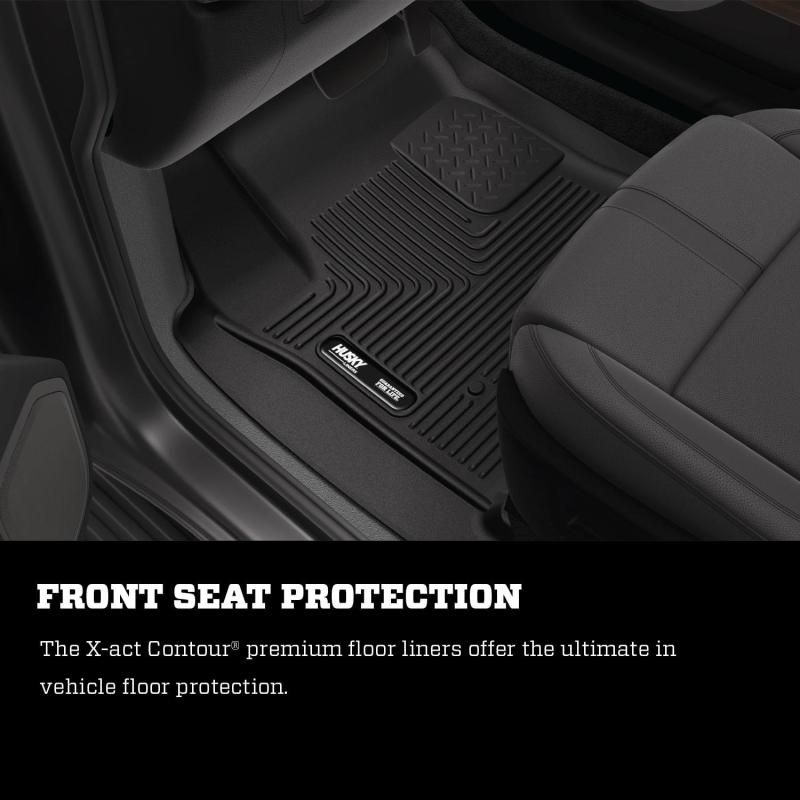 Husky Liners 07-12 GM Silverado/Tahoe/Suburban/Escalade X-Act Contour Black Floor Liners (2nd Seat) | husky-liners-07-12-gm-silverado-tahoe-suburban-escalade-x-act-contour-black-floor-liners-2nd-seat | Floor Mats - Rubber | Husky Liners