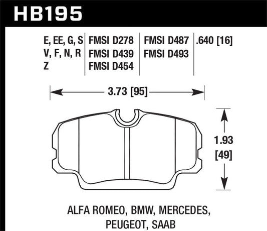 Hawk 84-4/91 BMW 325 (E30) HT-10 Front Race Pads (NOT FOR STREET USE) | hawk-84-4-91-bmw-325-e30-ht-10-front-race-pads-not-for-street-use | Brake Pads - Racing | Hawk Performance