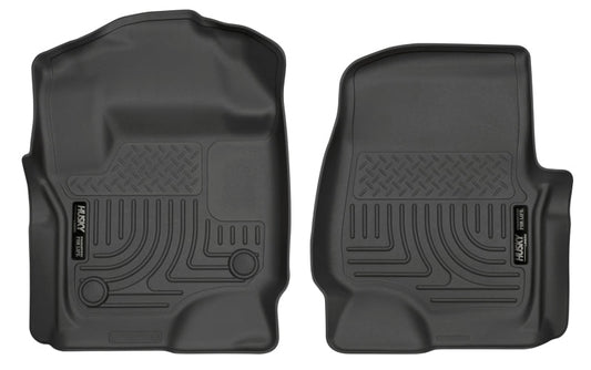 Husky Liners 2017 Ford Super Duty (Crew Cab / Super Cab) WeatherBeater Black Front Floor Liners | husky-liners-2017-ford-super-duty-crew-cab-super-cab-weatherbeater-black-front-floor-liners | Floor Mats - Rubber | Husky Liners