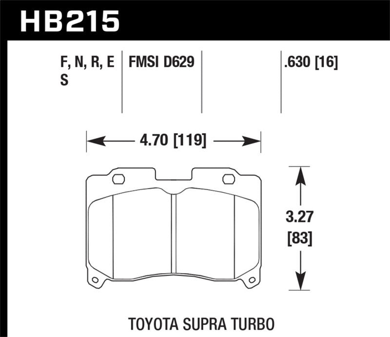 Hawk 93-98 Toyota Supra TT HPS Street Front Brake Pads | hawk-93-98-toyota-supra-tt-hps-street-front-brake-pads | Brake Pads - Performance | Hawk Performance