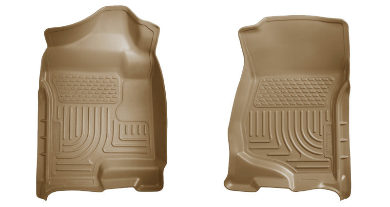 Husky Liners 07-14 Cadillac Escalade ESV/EXT Weatherbeater Tan Front Floor Liners | husky-liners-07-14-cadillac-escalade-esv-ext-weatherbeater-tan-front-floor-liners | Floor Mats - Rubber | Husky Liners