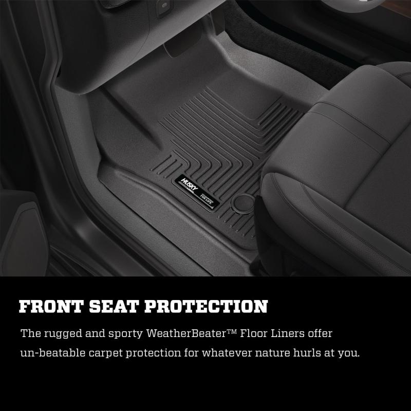 Husky Liners 07-12 Chevrolet Silverado/GMC Sierra Regular Cab WeatherBeater Black Floor Liners | husky-liners-07-12-chevrolet-silverado-gmc-sierra-regular-cab-weatherbeater-black-floor-liners | Floor Mats - Rubber | Husky Liners