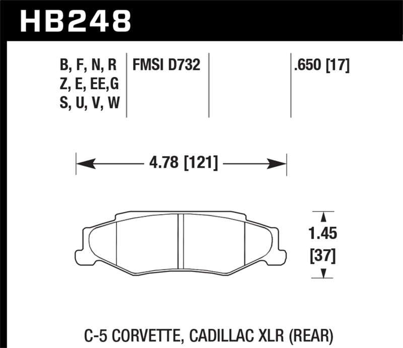 Hawk 97-06 Corvette (incl C5 Z06) Performance Ceramic Street Rear Brake Pads | hawk-97-06-corvette-incl-c5-z06-performance-ceramic-street-rear-brake-pads | Brake Pads - Performance | Hawk Performance