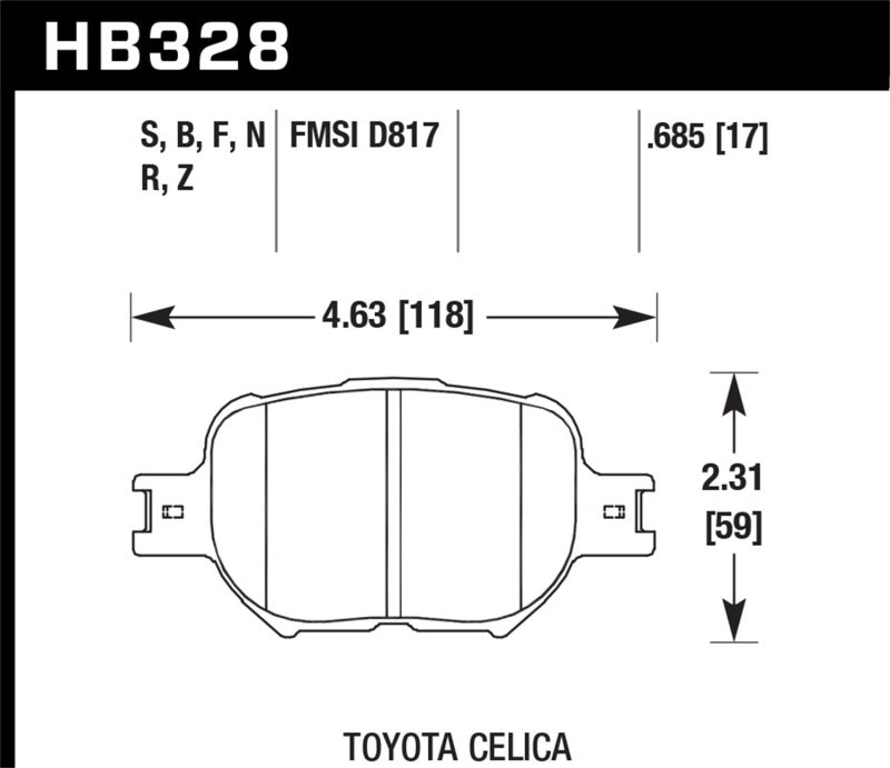 Hawk 01-05 Celica GT/GT-S/05-08 tC HPS Street Front Brake Pads | hawk-01-05-celica-gt-gt-s-05-08-tc-hps-street-front-brake-pads | Brake Pads - Performance | Hawk Performance