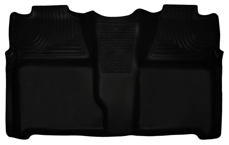 Husky Liners 07-13 Chevy Silverado 1500/2500HD Crew Cab PU Weatherbeater Black 2nd Seat Floor Liner | husky-liners-07-13-chevy-silverado-1500-2500hd-crew-cab-pu-weatherbeater-black-2nd-seat-floor-liner | Floor Mats - Rubber | Husky Liners