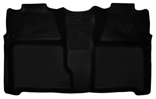 Husky Liners 07-13 Chevy Silverado 1500/2500HD Crew Cab PU Weatherbeater Black 2nd Seat Floor Liner | husky-liners-07-13-chevy-silverado-1500-2500hd-crew-cab-pu-weatherbeater-black-2nd-seat-floor-liner | Floor Mats - Rubber | Husky Liners