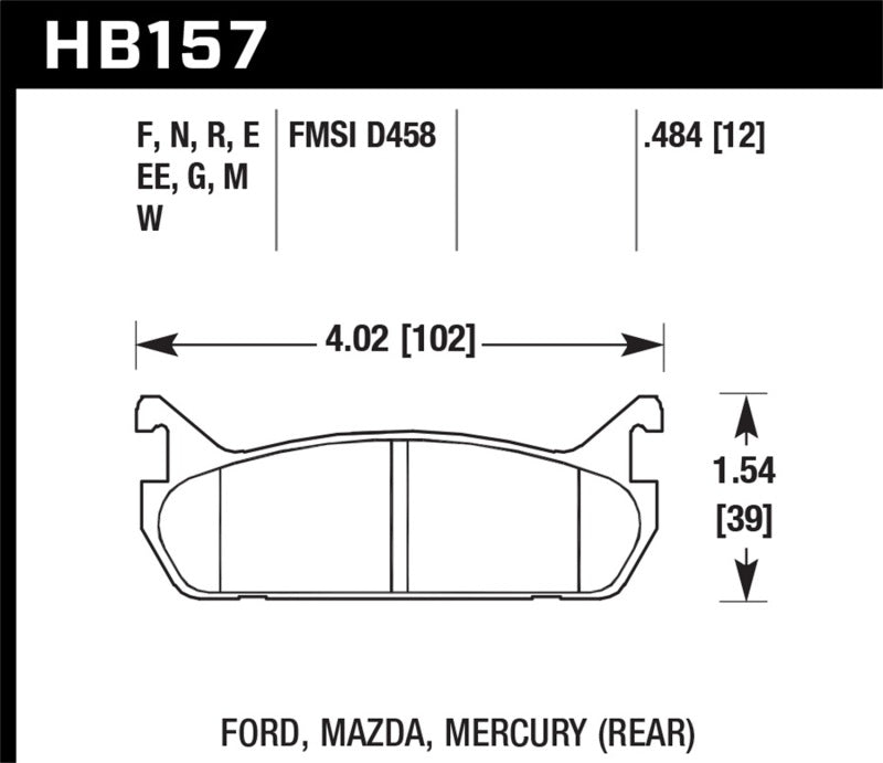 Hawk 89-93 Miata HPS Street Rear Brake Pads (D458) | hawk-89-93-miata-hps-street-rear-brake-pads-d458 | Brake Pads - Performance | Hawk Performance