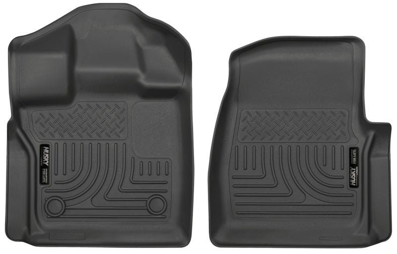 Husky Liners 2015 Ford F-150 Standard Cab Pickup WeatherBeater Front Black Floor Liners | husky-liners-2015-ford-f-150-standard-cab-pickup-weatherbeater-front-black-floor-liners | Floor Mats - Rubber | Husky Liners