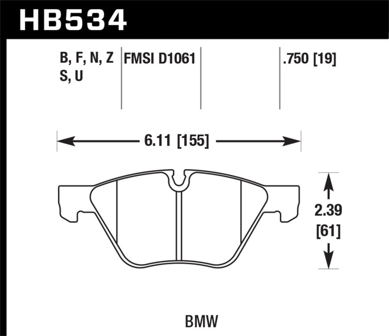 Hawk 09-11 BMW Z4 / 04-05 525I / 08-11 128I / 06 325I/325XI / 07 328I/328XI HPS Street Front Brake P | hawk-09-11-bmw-z4-04-05-525i-08-11-128i-06-325i-325xi-07-328i-328xi-hps-street-front-brake-p | Brake Pads - Performance | Hawk Performance