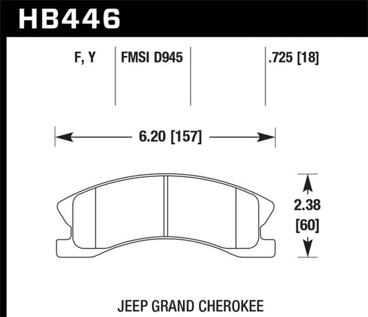 Hawk 99-04 Jeep Grand Cherokee w/ Akebono Front Calipers ONLY LTS Street Front Brake Pads | hawk-99-04-jeep-grand-cherokee-w-akebono-front-calipers-only-lts-street-front-brake-pads | Brake Pads - OE | Hawk Performance