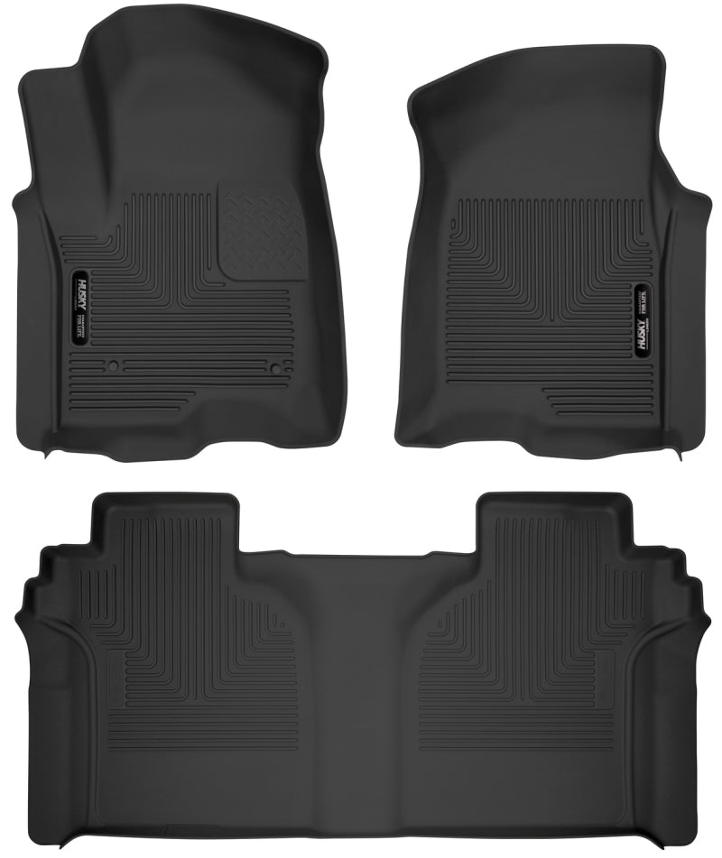 Husky Liners 19-22 Chevrolet Silverado Crew Cab X-Act Contour Front & Second Seat Floor Liners | husky-liners-19-22-chevrolet-silverado-crew-cab-x-act-contour-front-second-seat-floor-liners | Floor Mats - Rubber | Husky Liners