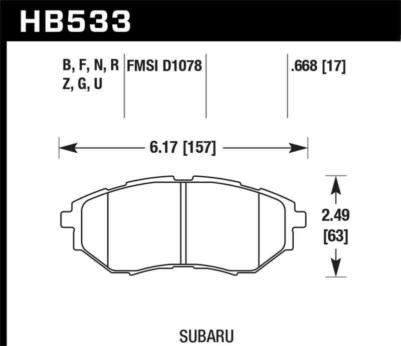 Hawk 2006-2007 Subaru B9 Tribeca Limited HPS 5.0 Front Brake Pads | hawk-2006-2007-subaru-b9-tribeca-limited-hps-5-0-front-brake-pads | Brake Pads - Performance | Hawk Performance