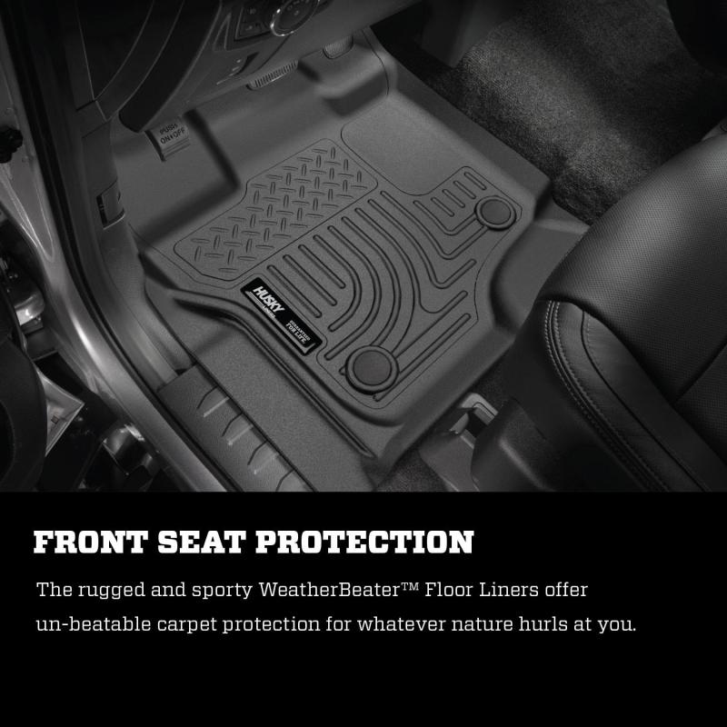 Husky Liners 15 Ford F-150 SuperCrew Cab WeatherBeater Black 2nd Seat Floor Liner | husky-liners-15-ford-f-150-supercrew-cab-weatherbeater-black-2nd-seat-floor-liner | Floor Mats - Rubber | Husky Liners