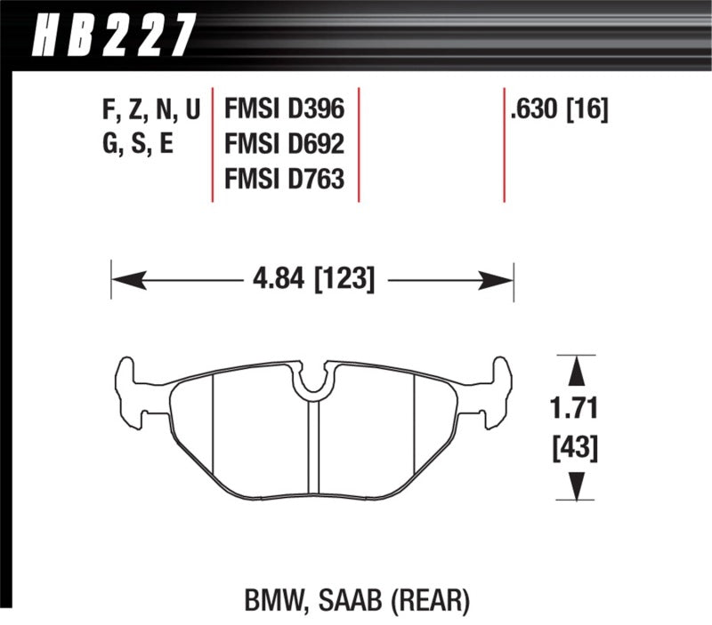 Hawk 95-99 BMW M3 E36 HPS Street Rear Brake Pads | hawk-95-99-bmw-m3-e36-hps-street-rear-brake-pads | Brake Pads - Performance | Hawk Performance