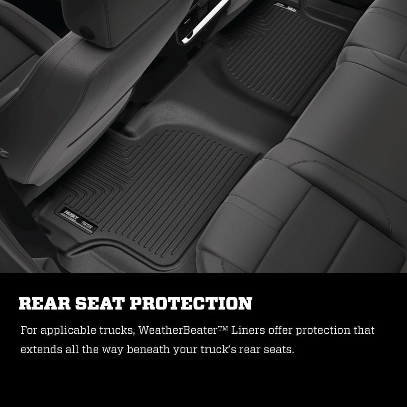 Husky Liners 2021 Suburban/Tahoe/Yukon 2nd Row Bucket Seats Weatherbeater 3rd Seat Floor Liner - BLK | husky-liners-2021-suburban-tahoe-yukon-2nd-row-bucket-seats-weatherbeater-3rd-seat-floor-liner-blk | Floor Mats - Rubber | Husky Liners